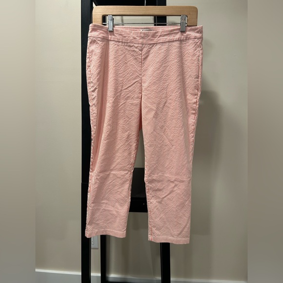 24.  Coral Striped Cropped Pants - Picture 1 of 3